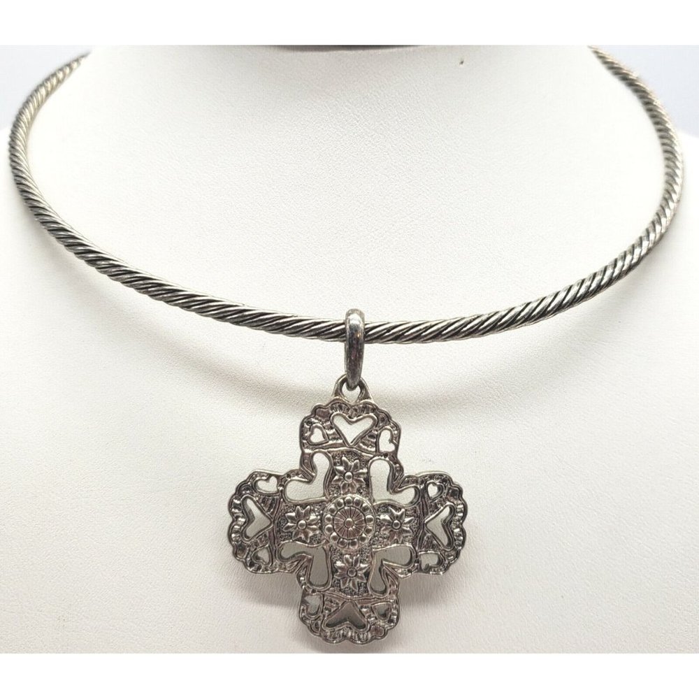 Premier Design Silver Tone Kindred Cross Charm Necklace